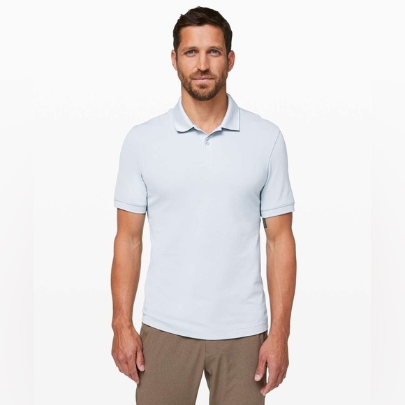 Lululemon Tech Pique Polo Light Blue/Grey - Picture 1 of 12